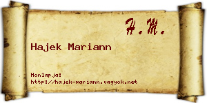 Hajek Mariann névjegykártya